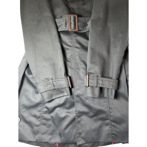 (Sold)Merona Water Resistant Black stylish Trench Coat (XL) - Picture 6 of 9